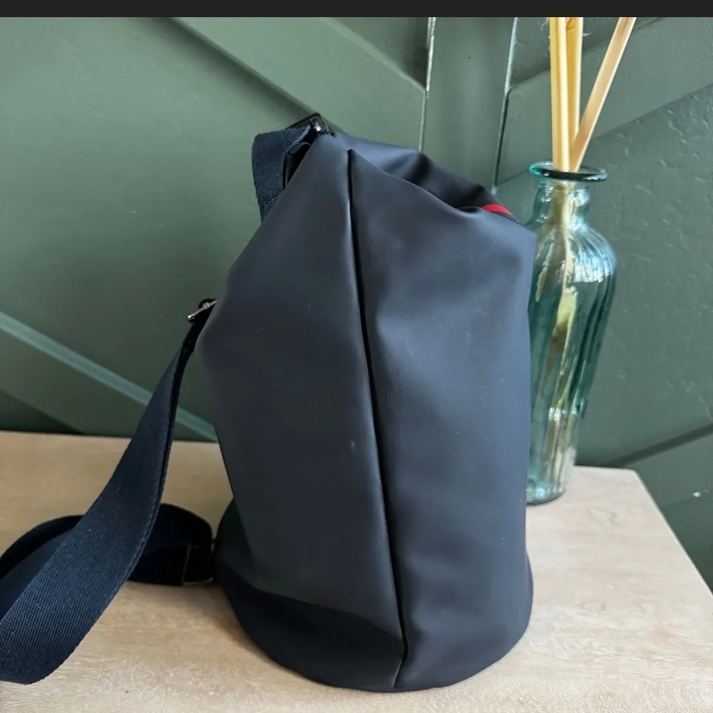 Prada Men's Black Duffel Bag with Red Stripe - Picture 2 of 5